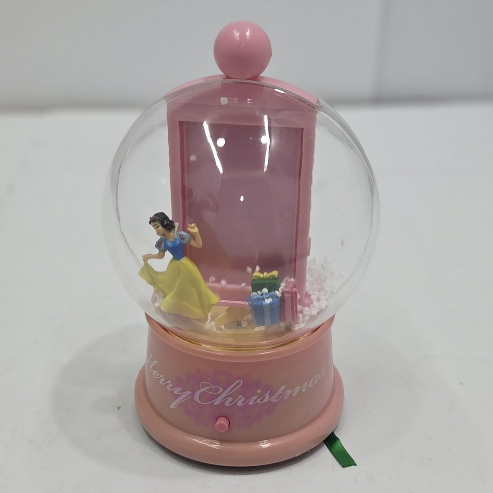 VTG DISNEY SNOW WHITE WATERLESS SNOW GLOBE GEMMY PERSONALIZED PHOTO PICTURE y2k